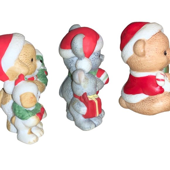 HOMCO Christmas Animal Figurines Dog Mice Bear #5254 #5180 - Picture 5 of 11